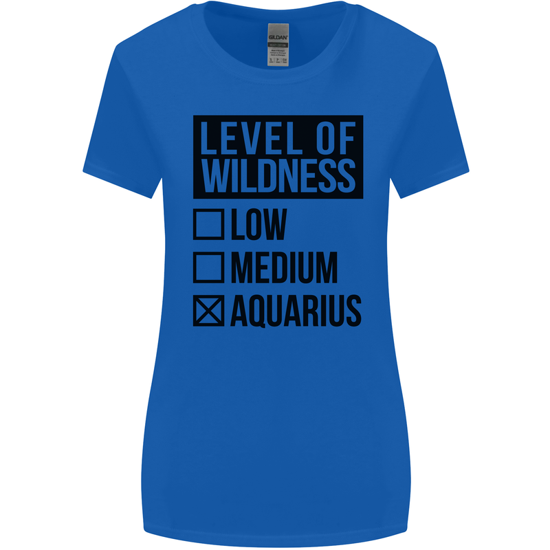 Levels of Wildness Aquarius Womens Wider Cut T-Shirt Royal Blue