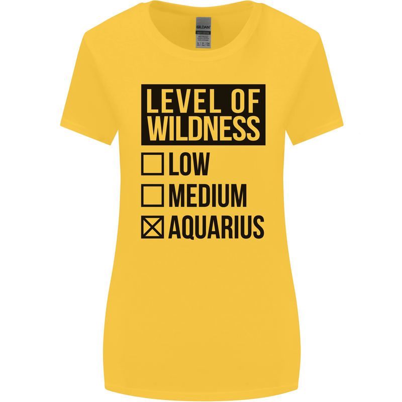 Levels of Wildness Aquarius Womens Wider Cut T-Shirt Yellow
