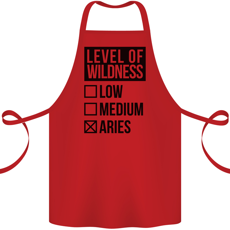 Levels of Wildness Aries Cotton Apron 100% Organic Red