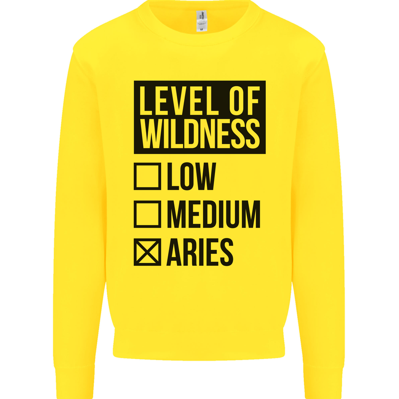 Levels of Wildness Aries Kids Sweatshirt Jumper Yellow