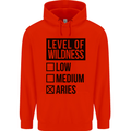 Levels of Wildness Aries Mens 80% Cotton Hoodie Bright Red