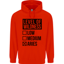 Levels of Wildness Aries Mens 80% Cotton Hoodie Bright Red