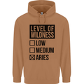 Levels of Wildness Aries Mens 80% Cotton Hoodie Caramel Latte