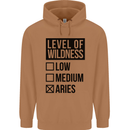 Levels of Wildness Aries Mens 80% Cotton Hoodie Caramel Latte