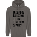 Levels of Wildness Aries Mens 80% Cotton Hoodie Charcoal