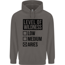 Levels of Wildness Aries Mens 80% Cotton Hoodie Charcoal