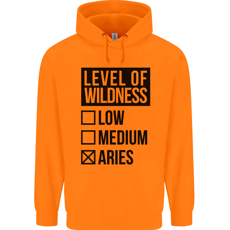 Levels of Wildness Aries Mens 80% Cotton Hoodie Orange