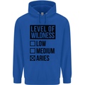 Levels of Wildness Aries Mens 80% Cotton Hoodie Royal Blue