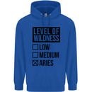 Levels of Wildness Aries Mens 80% Cotton Hoodie Royal Blue
