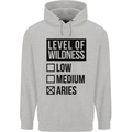 Levels of Wildness Aries Mens 80% Cotton Hoodie Sports Grey