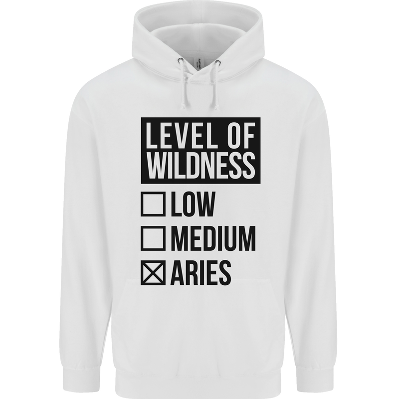 Levels of Wildness Aries Mens 80% Cotton Hoodie White