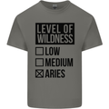 Levels of Wildness Aries Mens Cotton T-Shirt Tee Top Charcoal