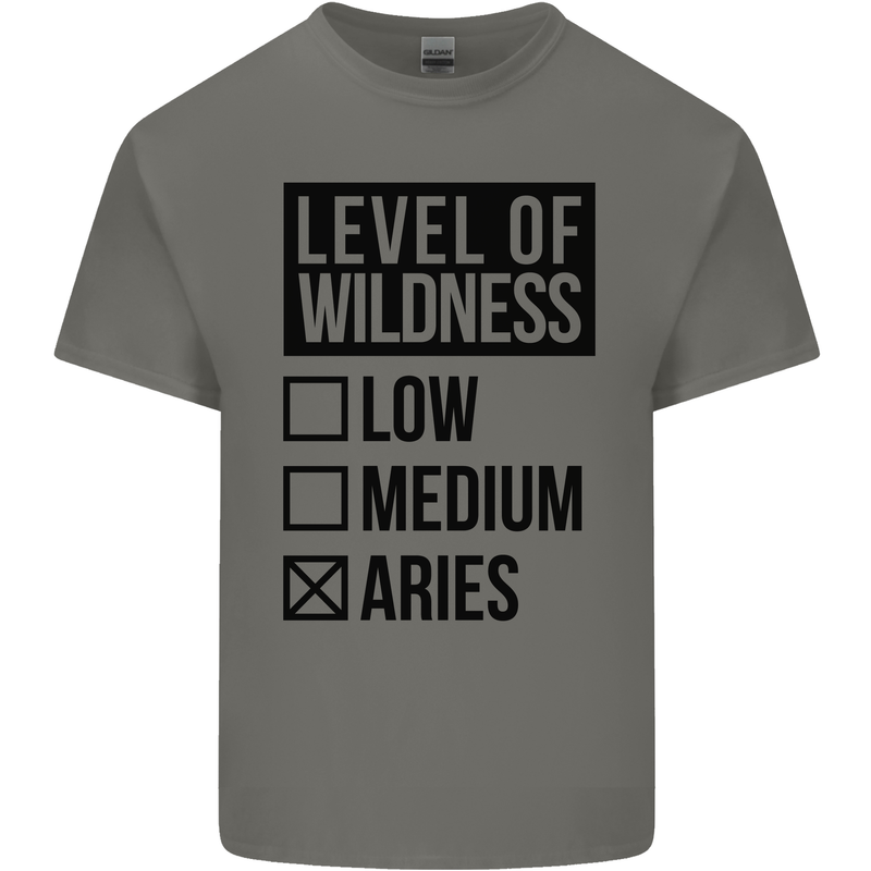 Levels of Wildness Aries Mens Cotton T-Shirt Tee Top Charcoal