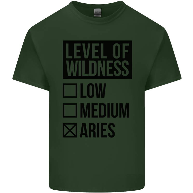 Levels of Wildness Aries Mens Cotton T-Shirt Tee Top Forest Green