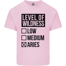 Levels of Wildness Aries Mens Cotton T-Shirt Tee Top Light Pink