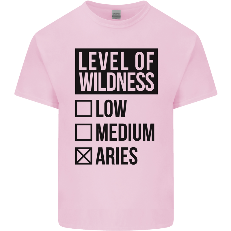 Levels of Wildness Aries Mens Cotton T-Shirt Tee Top Light Pink