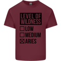 Levels of Wildness Aries Mens Cotton T-Shirt Tee Top Maroon