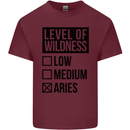 Levels of Wildness Aries Mens Cotton T-Shirt Tee Top Maroon