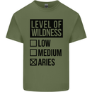Levels of Wildness Aries Mens Cotton T-Shirt Tee Top Military Green
