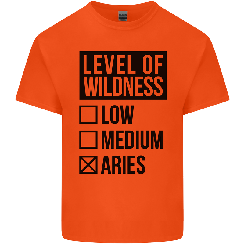 Levels of Wildness Aries Mens Cotton T-Shirt Tee Top Orange