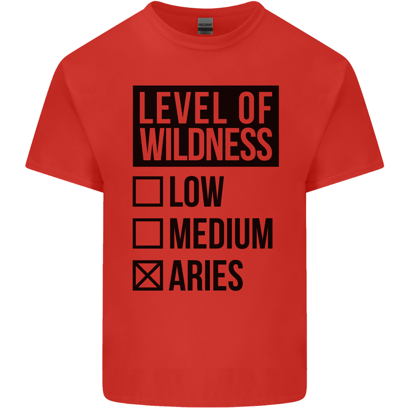 Levels of Wildness Aries Mens Cotton T-Shirt Tee Top Red
