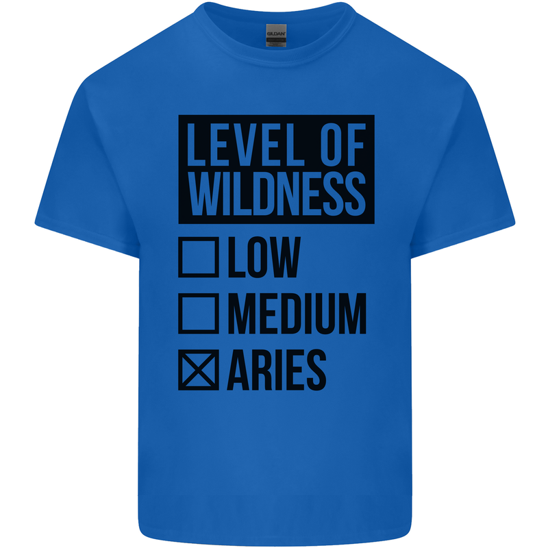 Levels of Wildness Aries Mens Cotton T-Shirt Tee Top Royal Blue
