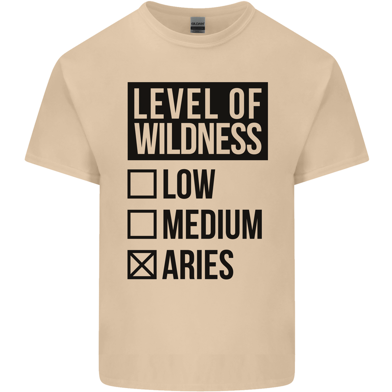 Levels of Wildness Aries Mens Cotton T-Shirt Tee Top Sand