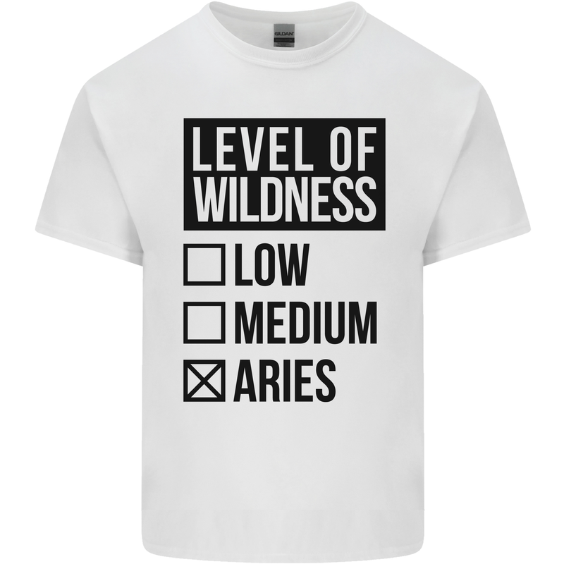Levels of Wildness Aries Mens Cotton T-Shirt Tee Top White
