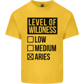 Levels of Wildness Aries Mens Cotton T-Shirt Tee Top Yellow