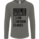 Levels of Wildness Aries Mens Long Sleeve T-Shirt Charcoal