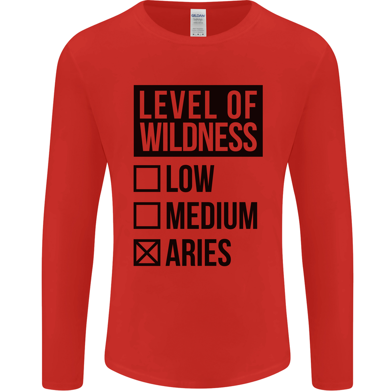 Levels of Wildness Aries Mens Long Sleeve T-Shirt Red