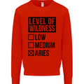 Levels of Wildness Aries Mens Sweatshirt Jumper Bright Red