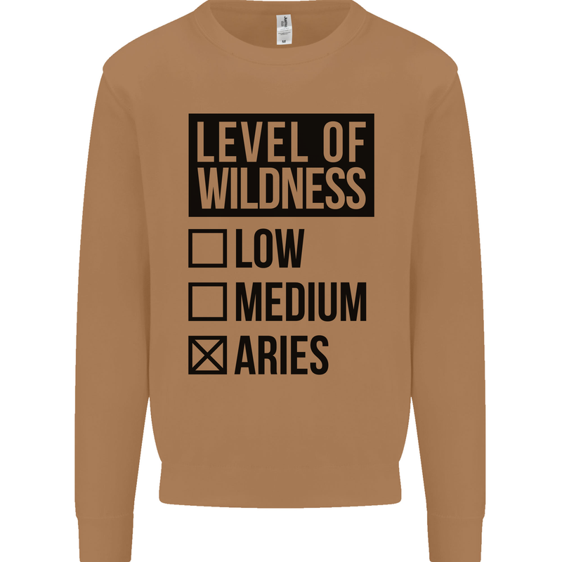 Levels of Wildness Aries Mens Sweatshirt Jumper Caramel Latte