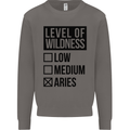 Levels of Wildness Aries Mens Sweatshirt Jumper Charcoal