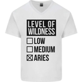 Levels of Wildness Aries Mens V-Neck Cotton T-Shirt White