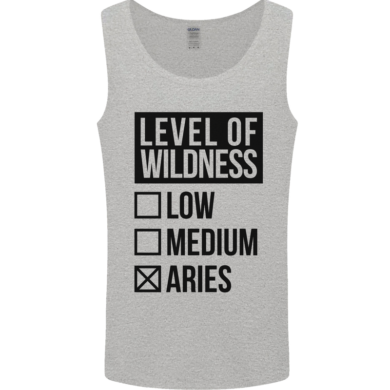 Levels of Wildness Aries Mens Vest Tank Top Sports Grey