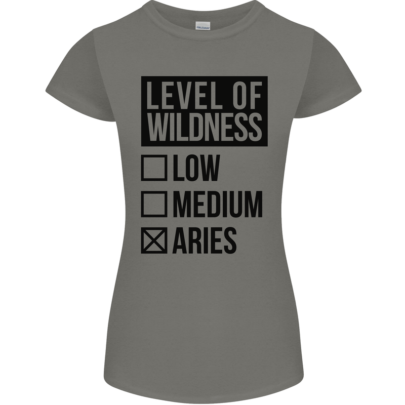 Levels of Wildness Aries Womens Petite Cut T-Shirt Charcoal