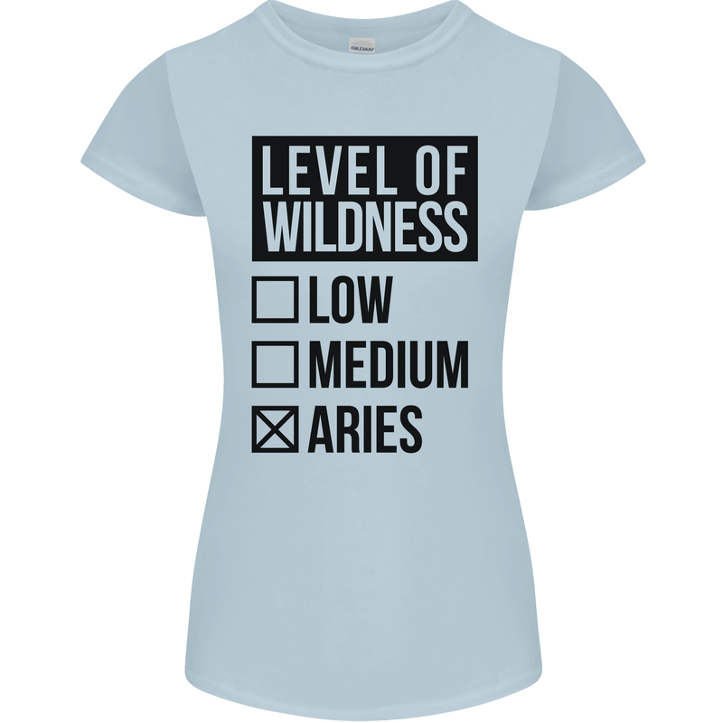 Levels of Wildness Aries Womens Petite Cut T-Shirt Light Blue