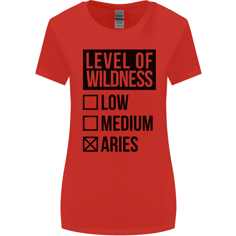 Levels of Wildness Aries Womens Wider Cut T-Shirt Red