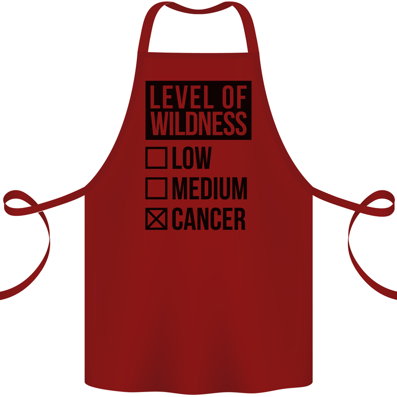 Levels of Wildness Cancer Cotton Apron 100% Organic Maroon