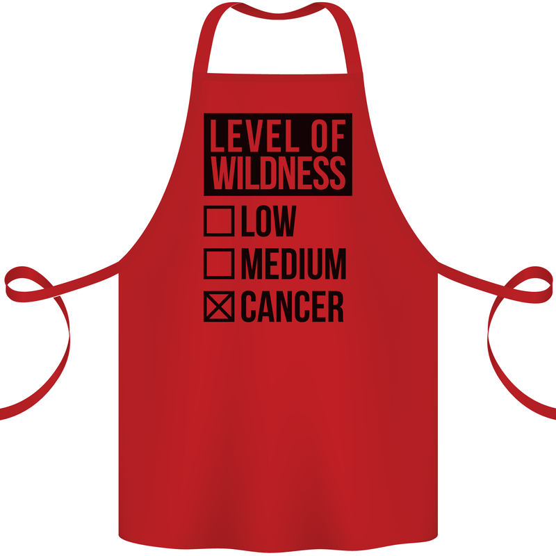 Levels of Wildness Cancer Cotton Apron 100% Organic Red