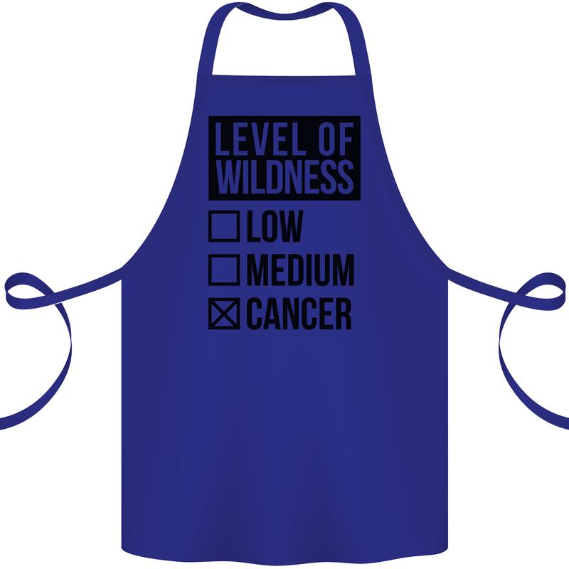 Levels of Wildness Cancer Cotton Apron 100% Organic Royal Blue