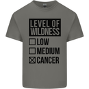 Levels of Wildness Cancer Kids T-Shirt Childrens Charcoal