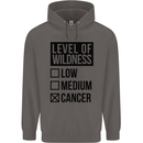 Levels of Wildness Cancer Mens 80% Cotton Hoodie Charcoal