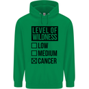 Levels of Wildness Cancer Mens 80% Cotton Hoodie Irish Green