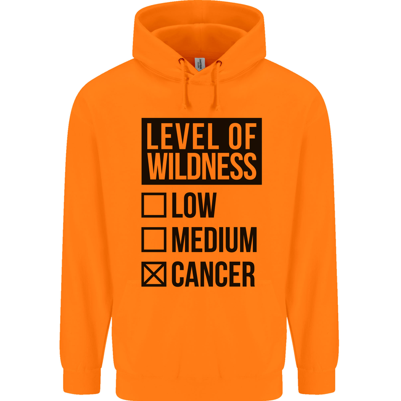 Levels of Wildness Cancer Mens 80% Cotton Hoodie Orange