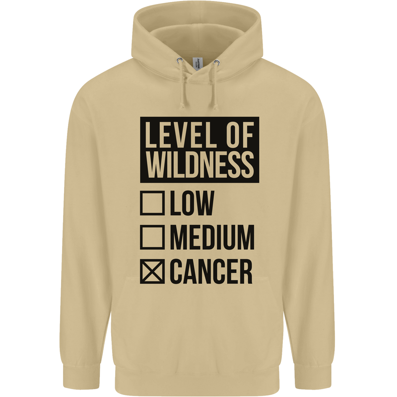 Levels of Wildness Cancer Mens 80% Cotton Hoodie Sand