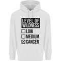 Levels of Wildness Cancer Mens 80% Cotton Hoodie White