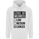 Levels of Wildness Cancer Mens 80% Cotton Hoodie White