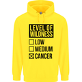 Levels of Wildness Cancer Mens 80% Cotton Hoodie Yellow